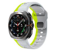 GANYUU Correa deportiva de silicona para Samsung Galaxy Watch Ultra, banda de dos colores con bucle suave de 47mm para Samsung Galaxy 7 Ultra, correas de reloj sin huecos(824HGr)