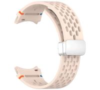 GANYUU Correa magnética de 20mm para Samsung Galaxy Watch 4 5 Pro 6 7 7LTE 44mm 40mm Watch4/6 banda clásica de silicona sin huecos Correas(PinkS,Watch 5 40 44)
