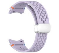 GANYUU Correa magnética de 20mm para Samsung Galaxy Watch 4 5 Pro 6 7 7LTE 44mm 40mm Watch4/6 banda clásica de silicona sin huecos Correas(PurpleS,Classic 42mm 46mm)