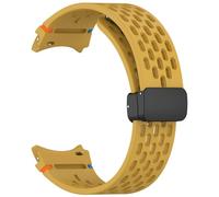 GANYUU Correa magnética de 20mm para Samsung Galaxy Watch 4 5 Pro 6 7 7LTE 44mm 40mm Watch4/6 banda clásica de silicona sin huecos Correas(Yellow,Watch 6 40 44)