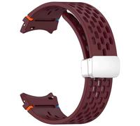 GANYUU Correa magnética de 20mm para Samsung Galaxy Watch 4 5 Pro 6 7 7LTE 44mm 40mm Watch4/6 banda clásica de silicona sin huecos Correas(Wine RedS,Watch 7 40 44)