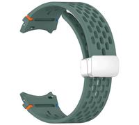 GANYUU Correa magnética de 20mm para Samsung Galaxy Watch 4 5 Pro 6 7 7LTE 44mm 40mm Watch4/6 banda clásica de silicona sin huecos Correas(Pine GreenS,Watch 5 40 44)