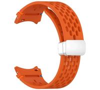 GANYUU Correa magnética de 20mm para Samsung Galaxy Watch 4 5 Pro 6 7 7LTE 44mm 40mm Watch4/6 banda clásica de silicona sin huecos Correas(OrangeS,Classic 42mm 46mm)