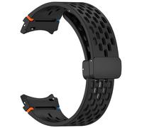 GANYUU Correa magnética de 20mm para Samsung Galaxy Watch 4 5 Pro 6 7 7LTE 44mm 40mm Watch4/6 banda clásica de silicona sin huecos Correas(Black,Classic 42mm 46mm)