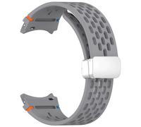 GANYUU Correa magnética de 20mm para Samsung Galaxy Watch 4 5 Pro 6 7 7LTE 44mm 40mm Watch4/6 banda clásica de silicona sin huecos Correas(Space GrayS,Watch 6 40 44)