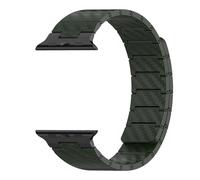 GANYUU Correa magnética de fibra de carbono para Apple Watch Ultra 49mm Band S10 46mm 45/42/44mm 38/40/41mm Pulsera para hombres para IWatch Series 10 9 8 7 6 5 Se 4 Correas de reloj(Green,42/44/45/49