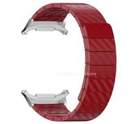 GANYUU Correa magnética de fibra de carbono para Samsung Galaxy Watch 7 Ultra 47mm LTE, pulsera ligera, correa de reloj para Galaxy Watch Ultra 47mm(Red-S)
