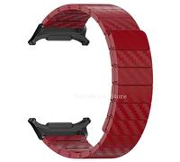 GANYUU Correa magnética de fibra de carbono para Samsung Galaxy Watch 7 Ultra 47mm LTE, pulsera ligera, correa de reloj para Galaxy Watch Ultra 47mm(Red-B)