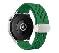 GANYUU Correa magnética de silicona de 18, 20 y 22mm para Huawei Watch GT 5, 46mm, 41mm, Correa deportiva transpirable para Huawei GT5 Pro GT4 GT3 GT2(S-Pine green,For GT3 GT2 46mm)
