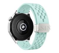 GANYUU Correa magnética de silicona de 18, 20 y 22mm para Huawei Watch GT 5, 46mm, 41mm, Correa deportiva transpirable para Huawei GT5 Pro GT4 GT3 GT2(S-Mint Green,For GT5 Pro 46mm)