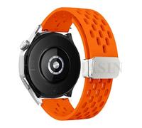 GANYUU Correa magnética de silicona de 18, 20 y 22mm para Huawei Watch GT 5, 46mm, 41mm, Correa deportiva transpirable para Huawei GT5 Pro GT4 GT3 GT2(S-Orange,18mm)