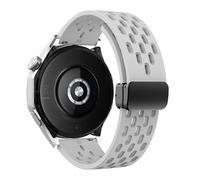 GANYUU Correa magnética de silicona de 18, 20 y 22mm para Huawei Watch GT 5, 46mm, 41mm, Correa deportiva transpirable para Huawei GT5 Pro GT4 GT3 GT2(B-Light gray,For GT5 Pro 46mm)