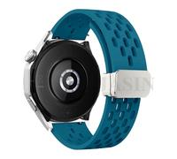 GANYUU Correa magnética de silicona de 18, 20 y 22mm para Huawei Watch GT 5, 46mm, 41mm, Correa deportiva transpirable para Huawei GT5 Pro GT4 GT3 GT2(S-Rock blue,22mm)