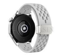 GANYUU Correa magnética de silicona de 18, 20 y 22mm para Huawei Watch GT 5, 46mm, 41mm, Correa deportiva transpirable para Huawei GT5 Pro GT4 GT3 GT2(S-Light gray,18mm)