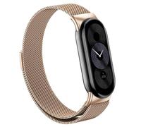 GANYUU Correa Milanese Loop para Xiaomi Mi Band 8 Pulsera Correa de acero inoxidable para Xiaomi Band 9 Accesorios para miband 8 Correa de metal Correas de reloj(Rose gold,For Miband 9)