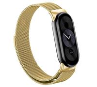 GANYUU Correa Milanese Loop para Xiaomi Mi Band 8 Pulsera Correa de acero inoxidable para Xiaomi Band 9 Accesorios para miband 8 Correa de metal Correas de reloj(Gold,For Miband 8)