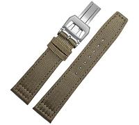 GANYUU Correa para reloj de pulsera IWC Pilot Spitfire Timezone TopGun, color verde y negro, 20 mm, 21 mm, 22 mm, tela de lona de nailon, 22mm, Ágata