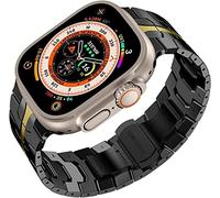 GANYUU Correa resistente de acero inoxidable para Apple Watch Ultra de 49 mm, 8, 7, 44 mm, 45 mm, correa de repuesto para hombre compatible con Watch SE 6 5 4 3 42/41/40/38 mm, 42/44/45/49mm, Ágata