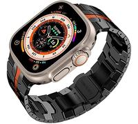 GANYUU Correa resistente de acero inoxidable para Apple Watch Ultra de 49 mm, 8, 7, 44 mm, 45 mm, correa de repuesto para hombre compatible con Watch SE 6 5 4 3 42/41/40/38 mm, 38/40/41mm, Ágata