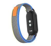GANYUU Correa transpirable de nylon para Xiaomi Mi Band 8 9 Pulsera de pulsera Sport Metal Partículas de reemplazo de verano Accesorios(Blue Grey,For Mi Band 9)