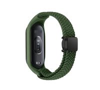 GANYUU Correa trenzada para la banda Xiaomi Mi Band 8 Pulsera de hebilla magnética de vigilancia de bucle de bucle de nylon elástico para Miband 8 NFC Watchands(Green,For Miband 7 6 5 4 3)
