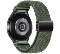 GANYUU Correa trenzada sin huecos para Samsung Galaxy Watch 7 6 5 4 44mm 40mm/5 pro pulsera magnética para Galaxy watch6 watch4 classic 47 43(Inverness Green,Watch 6 40mm)