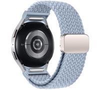 GANYUU Correa trenzada sin huecos para Samsung Galaxy Watch 7 6 5 4 44mm 40mm/5 pro pulsera magnética para Galaxy watch6 watch4 classic 47 43(Light blue,Watch 7 40mm)