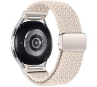 GANYUU Correa trenzada sin huecos para Samsung Galaxy Watch 7 6 5 4 44mm 40mm/5 pro pulsera magnética para Galaxy watch6 watch4 classic 47 43(Starlight,Watch 6 47mm)