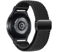 GANYUU Correa trenzada sin huecos para Samsung Galaxy Watch 7 6 5 4 44mm 40mm/5 pro pulsera magnética para Galaxy watch6 watch4 classic 47 43(Black,Watch 6 47mm)