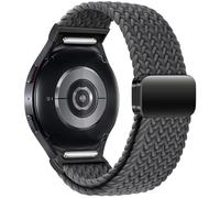 GANYUU Correa trenzada sin huecos para Samsung Galaxy Watch 7 6 5 4 44mm 40mm/5 pro pulsera magnética para Galaxy watch6 watch4 classic 47 43(Space gray,Watch 6 47mm)