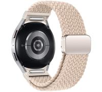 GANYUU Correa trenzada sin huecos para Samsung Galaxy Watch 7 6 5 4 44mm 40mm/5 pro pulsera magnética para Galaxy watch6 watch4 classic 47 43(Milk tea,Classic 46mm 42mm)