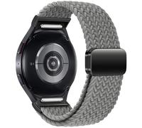 GANYUU Correa trenzada sin huecos para Samsung Galaxy Watch 7 6 5 4 44mm 40mm/5 pro pulsera magnética para Galaxy watch6 watch4 classic 47 43(Grey,Watch 7 44mm)