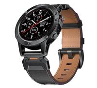 GANYUU Correas de cuero para reloj Garmin Fenix 7X 7 6X 6 Pro 5X 5 Epix Gen 2, pulsera de reloj inteligente de 22 y 26MM(Black,22MM)