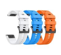 GANYUU Correas de reloj compatibles con Fenix 8X, correa de silicona de 26mm para Garmin Fenix 5X/Fenix 5X Plus/Fenix 3/Fenix 3 HR para hombres y mujeres(Blue/Orange/White)
