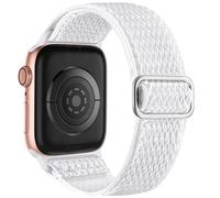 GANYUU Correas de reloj Para 44 mm, 45 mm, 42 mm, 49 mm, 41 mm, 40 mm, 38 mm para mujeres y hombres, bandas deportivas elásticas de nailon suave con bucle individual para IWatch SE Series 10~1(White,4
