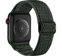 GANYUU Correas de reloj Para 44 mm, 45 mm, 42 mm, 49 mm, 41 mm, 40 mm, 38 mm para mujeres y hombres, bandas deportivas elásticas de nailon suave con bucle individual para IWatch SE Series 10~1(Green,3
