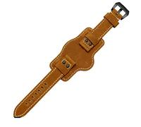 GANYUU Dualuse - Reloj de cuero vintage, correa gruesa de piel de vacuno para Panerai, pulsera suave de 20, 22, 24, 26 mm, 20mm, Ágata
