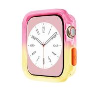 GANYUU Estuche de color caramelo para Apple Watch de 40 mm, 41 mm, 44 mm y 45 mm, protector de silicona suave transparente para iWatch Series 9/8/7/6/5/Se(Rose Yellow,44MM 45MM)