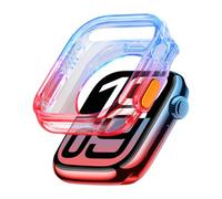 GANYUU Estuche para Apple Watch S10 de 42 mm y 46 mm, sin protector de pantalla, carcasa de TPU Full HD para iWatch Series 10(Red Gradually Blue,S10 42mm)