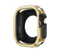 GANYUU Funda 2 en 1 para Apple Watch Series 8/7/SE/6/5/4 Ultra 41mm 45mm 40mm 44mm 49mm TPU PC Protector a prueba de golpes para iwatch(Gold,40mm)