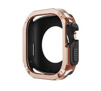 GANYUU Funda 2 en 1 para Apple Watch Series 8/7/SE/6/5/4 Ultra 41mm 45mm 40mm 44mm 49mm TPU PC Protector a prueba de golpes para iwatch(Rose gold,44mm)