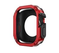 GANYUU Funda 2 en 1 para Apple Watch Series 8/7/SE/6/5/4 Ultra 41mm 45mm 40mm 44mm 49mm TPU PC Protector a prueba de golpes para iwatch(Red,Ultra 49mm)