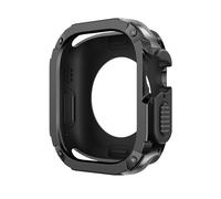 GANYUU Funda 2 en 1 para Apple Watch Series 8/7/SE/6/5/4 Ultra 41mm 45mm 40mm 44mm 49mm TPU PC Protector a prueba de golpes para iwatch(Black,41mm)