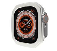 GANYUU Funda brillante chapada en PC para Apple Watch Ultra 49mm 8 7 41mm 45mm parachoques para IWatch Series 6 SE 5 4 40 44mm cubierta protectora Bazel(Silver,41MM)