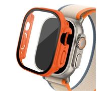 GANYUU Funda de cristal para Apple Watch Ultra 2, Protector de pantalla de PC para smar twatch de 49mm, cubierta templada, accesorios de banda de la serie iwatch(Orange 10,Ultra 2 49mm)