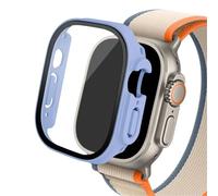 GANYUU Funda de cristal para Apple Watch Ultra 2, Protector de pantalla de PC para smar twatch de 49mm, cubierta templada, accesorios de banda de la serie iwatch(Ice blue 12,Ultra 49mm)