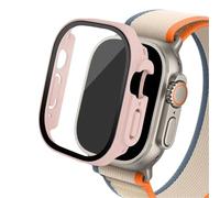 GANYUU Funda de cristal para Apple Watch Ultra 2, Protector de pantalla de PC para smar twatch de 49mm, cubierta templada, accesorios de banda de la serie iwatch(Pink sand 09,Ultra 49mm)