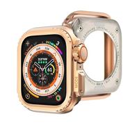 GANYUU Funda de parachoques de metal para Apple Watch S10 42 mm S10 46 mm 45 mm 44 mm Cubierta protectora de marco para iWatch Series 9 8 7 6 5 4 SE Cambiar a Ultra 2 49 mm(Rose Gold,S10 42mm)