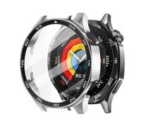 GANYUU Funda de PC para HUAWEI Watch GT4 5, cobertura completa de 46MM, Protector de pantalla de carcasa de parachoques para Huawei Watch GT5 Pro, fundas para relojes(Silver,GT5 Pro 46mm)