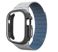 GANYUU Funda de TPU Correa de silicona para Apple Watch Band Ultra 2 49 mm 45 mm 44 mm 41 mm Funda protectora Pulsera para Iwatch Series 9 8 7 6 5 4 Correas de reloj(Grey BH,44mm)